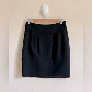 Vince Pleated Lined Wool Blend Short Classic Black Skirt Womens Size 4